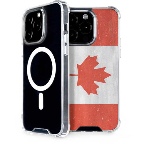 Canada Flag Distressed iPhone 14 Pro MagSafe Case